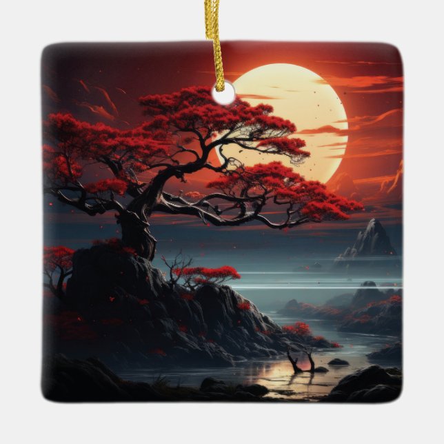 Ornamento De Cerâmica Bonsai Tree (Frente)