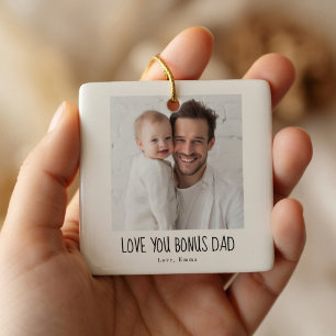 Ornamento De Cerâmica Bônus Personalizado Foto do Papai