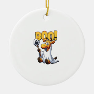 Ornamento De Cerâmica Boo Giraffe Halloween Ghost Giraffe _1