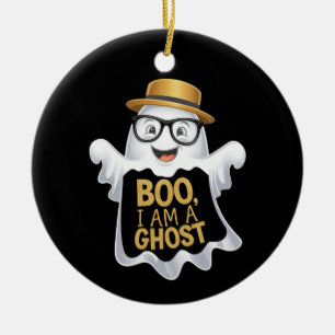Ornamento De Cerâmica Boo, sou um fantasma divertida para os amantes do