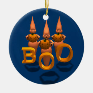 Ornamento De Cerâmica Boo! Três Fantasias