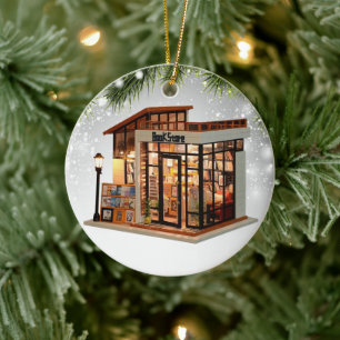 Ornamento De Cerâmica Bookstore Bookaholic Reader Books