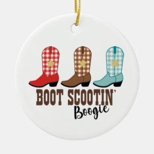 Ornamento De Cerâmica Boot Scoot Boogie