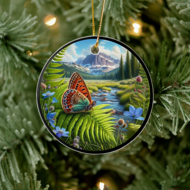 Ornamento De Cerâmica Borboleta Charmosa Cobre Americano (Criador carregado)