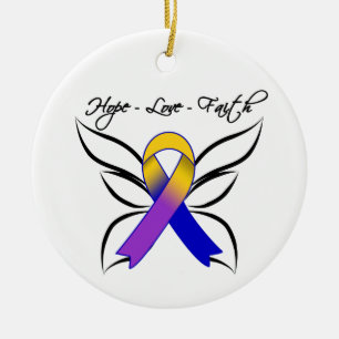 Ornamento De Cerâmica Borboleta da fé do amor da esperança - cancer de