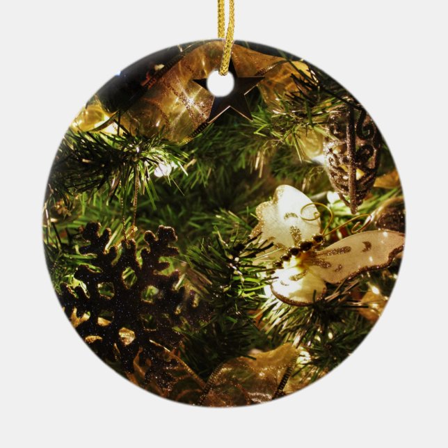 Ornamento De Cerâmica Borboleta de Natal (Frente)