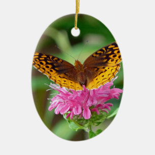 Ornamento De Cerâmica Borboleta de Silvery Checkerspot