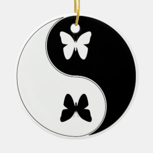 Ornamento De Cerâmica Borboleta de Ying Yang