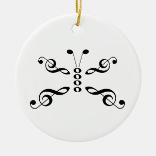 Ornamento De Cerâmica Borboleta dos símbolos de música