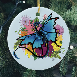 Ornamento De Cerâmica Borboleta Dragão