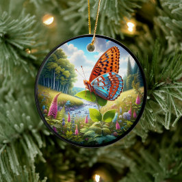 Ornamento De Cerâmica Borboleta Fritilaria Encantadora da Atlântida
