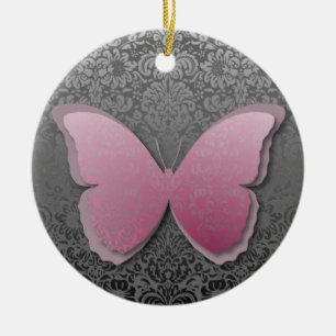 Ornamento De Cerâmica Borboleta laçado