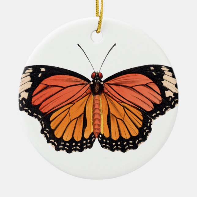 Ornamento De Cerâmica Borboleta Monarca (Frente)