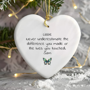 Ornamento De Cerâmica Borboleta Personalizada Obrigado