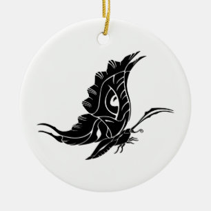 Ornamento De Cerâmica Borboleta Silhouette