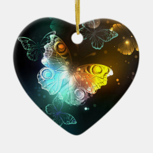 Ornamento De Cerâmica Borboletas luminosas e borboletas noturnas