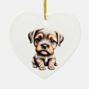 Ornamento De Cerâmica Borda Personalizada - Trapalha Terrier