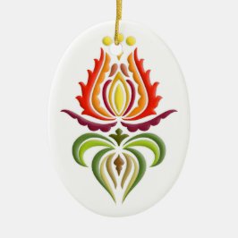 Ornamento De Cerâmica Bordado do rico Mantle - Arte Folk Húngara