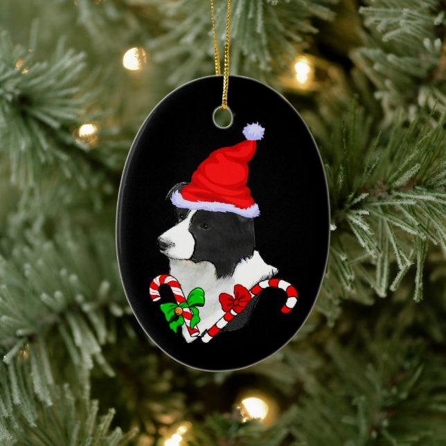 Ornamento De Cerâmica Border Collie Christmas (Árvore)
