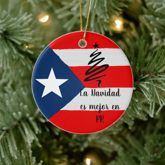 Ornamento De Cerâmica Boricua coqui Porto Rico bandeira Natal (Árvore)