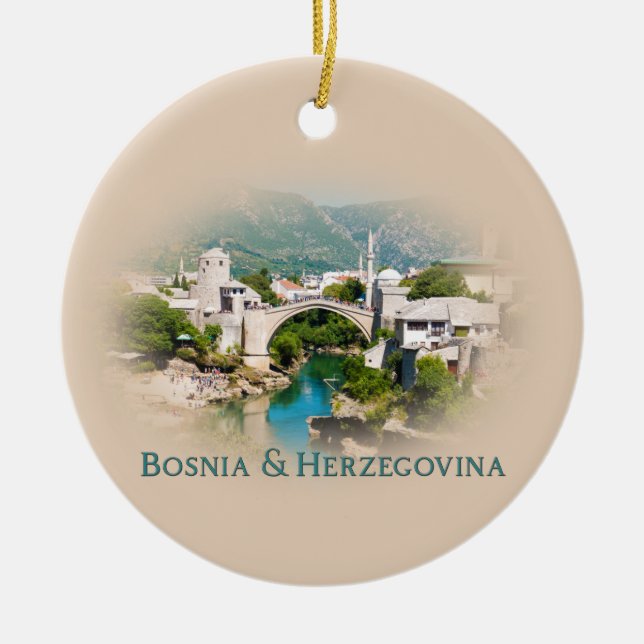 Ornamento De Cerâmica Bósnia e Herzegovina: Mostar (Frente)