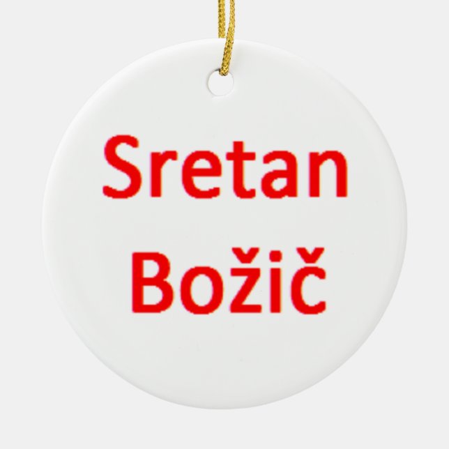 Ornamento De Cerâmica bosnian sretan bozic (Frente)