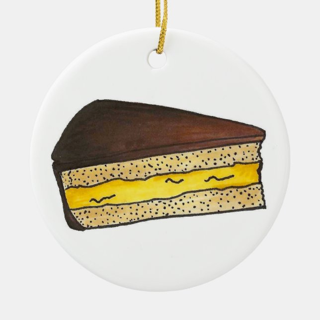 Ornamento De Cerâmica Boston Massachusetts Cream Pie Slice (Frente)