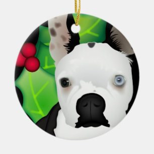 Ornamento De Cerâmica Boston personalizada Terrier