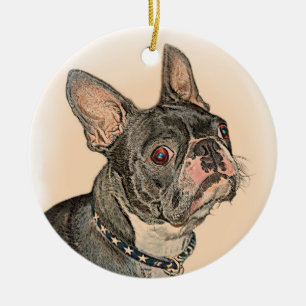 Ornamento De Cerâmica Boston Terrier