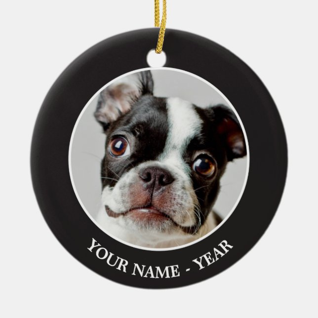 Ornamento De Cerâmica Boston Terrier (Frente)