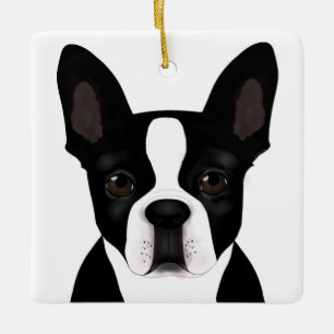 Ornamento De Cerâmica Boston Terrier Ornament