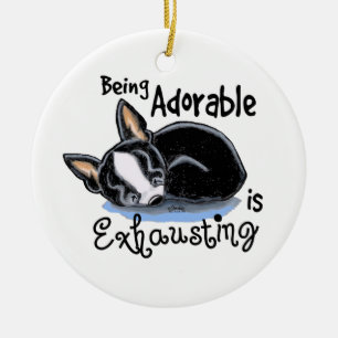 Ornamento De Cerâmica Boston Terrier que é adorável
