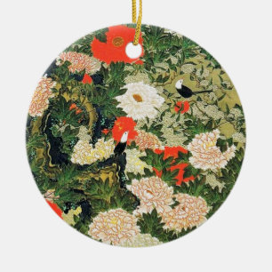 Ornamento De Cerâmica Botan Shoukinzu - Padrão Colorido das Flores Flora