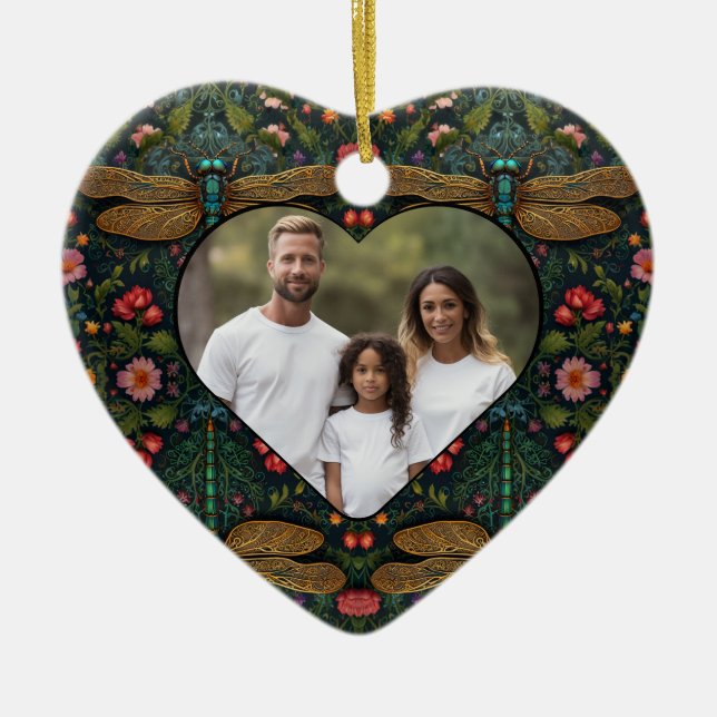 Ornamento De Cerâmica Botânica da libélula elegante (Frente)