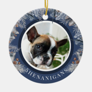 Ornamento De Cerâmica Botânica da Pet de Natal Personalizada