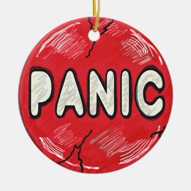 Ornamento De Cerâmica Botão de Pânico (Frente)