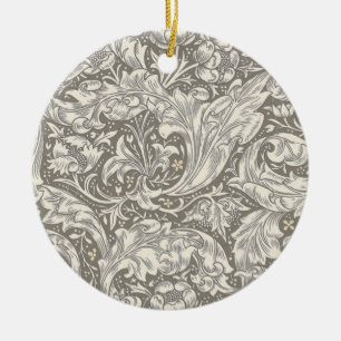 Ornamento De Cerâmica Botão de solteiro em damasco antigo William Morris