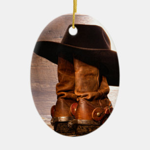 Ornamento De Cerâmica botas de vaqueiro de madeira do celeiro do chapéu