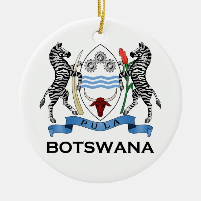 Ornamento De Cerâmica BOTSWANA - bandeira/emblema/brasão/símbolo (Frente)
