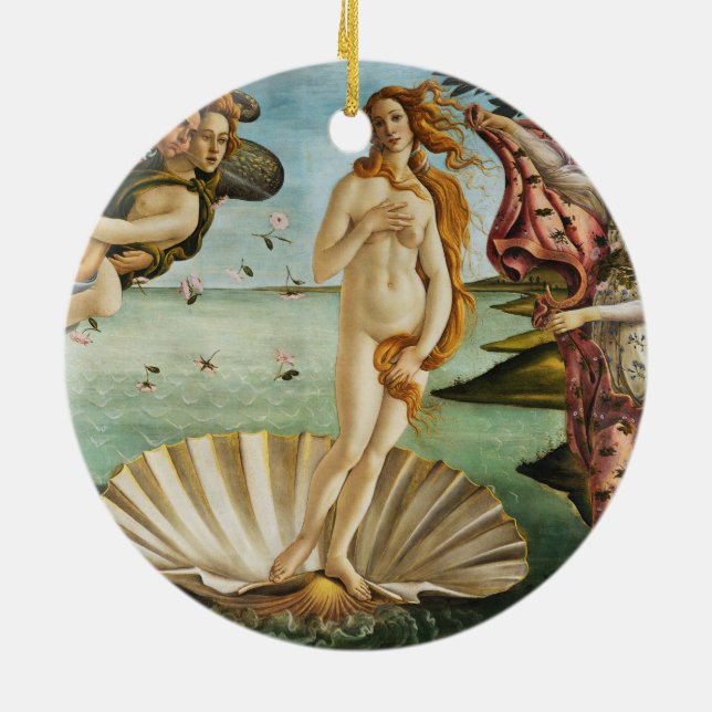 Ornamento De Cerâmica BOTTICELLI - O nascimento de Vênus 1483 (Traseira)