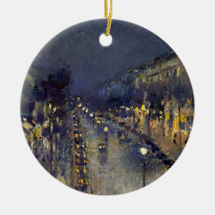 Ornamento De Cerâmica Boulevard Montmartre na Night Pissarro