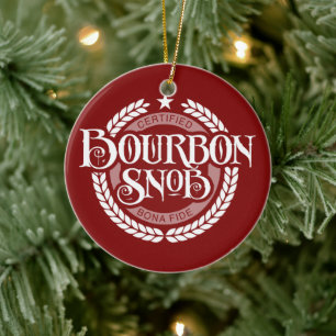 Ornamento De Cerâmica Bourbon Snob - bebida engraçada de uísque