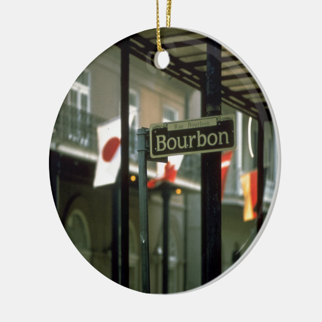 Ornamento De Cerâmica Bourbon Street Sign in New Orleans (Esquerda)