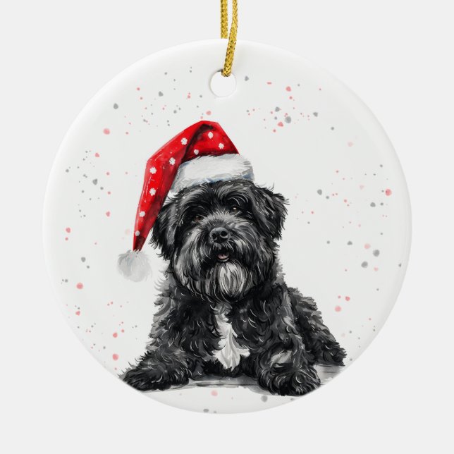 Ornamento De Cerâmica Bouvier des Flandres Dog Christmas Personalized (Frente)