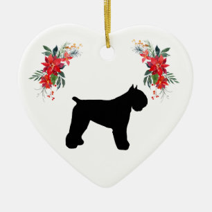 Ornamento De Cerâmica Bouvier des Flandres Silhouette Holiday