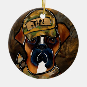 Ornamento De Cerâmica Boxer Dog