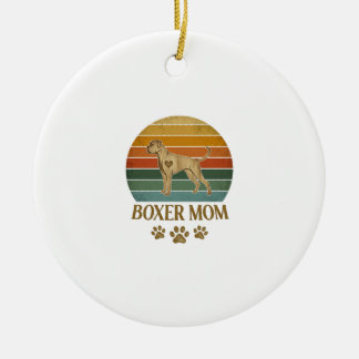 Ornamento De Cerâmica Boxer Mãe Cachorro Retro Pôr do Sol Impressões de