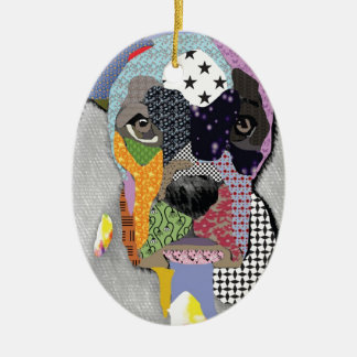 Ornamento De Cerâmica Boxer Portrait