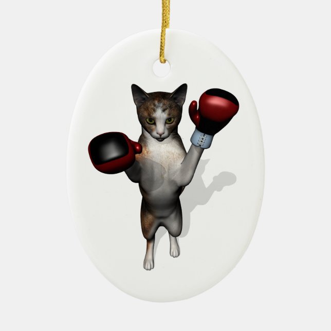 Ornamento De Cerâmica Boxer Tabby (Frente)
