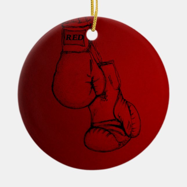 Ornamento De Cerâmica Boxing art hetero para o Punch. Árvore Cerâmica De (Frente)